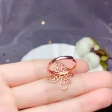 925 Sterling Silver Plated With 18k Gold Fashion Ring Settings Multiple Sizes For Jade/Crystal/Gemstones