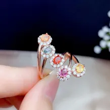 925 Sterling Silver Plated With 18k Gold Halo Ring Setting For Natural Colored Sapphires