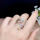 925 Sterling Silver Plated With 18k Gold Halo Ring Setting For Natural Colored Sapphires