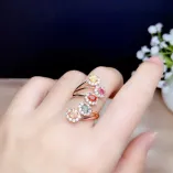925 Sterling Silver Plated With 18k Gold Halo Ring Setting For Natural Colored Sapphires