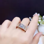 925 Sterling Silver Plated With 18k Gold Men's Ring Setting For 6.5/8mm Round Moissanite
