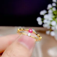 925 Sterling Silver Plated With 18k Gold Ring Setting For 3x3mm Round Colored Gemstones