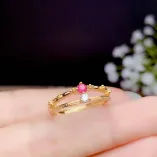 925 Sterling Silver Plated With 18k Gold Ring Setting For 3x3mm Round Colored Gemstones