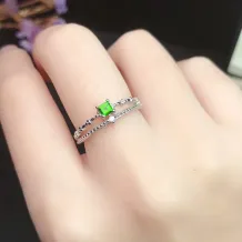 925 Sterling Silver Plated With 18k Gold Ring Setting For 3x3mm Square Colored Gemstones