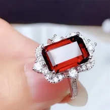 925 Sterling Silver Plated With 18k Gold Ring Setting For 8x12mm Square Topaz