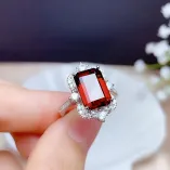 925 Sterling Silver Plated With 18k Gold Ring Setting For 8x12mm Square Topaz
