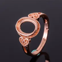 925 Sterling Silver Plated With 18k Gold Ring Setting For Oval 5x7 6x8 7x9 8x10mm Emerald