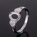 925 Sterling Silver Plated With 18k Gold Ring Setting For Oval 5x7 6x8 7x9 8x10mm Emerald