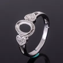 925 Sterling Silver Plated With 18k Gold Ring Setting For Oval 5x7 6x8 7x9 8x10mm Emerald