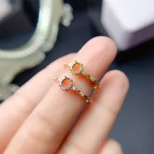 925 Sterling Silver Plated with 18K Gold Ring Setting - Oval 4x5mm for Ruby/Sapphire/Emerald