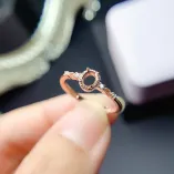 925 Sterling Silver Plated with 18K Gold Ring Setting - Oval 4x5mm for Ruby/Sapphire/Emerald