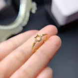 925 Sterling Silver Plated with 18K Gold Ring Setting - Oval 4x5mm for Ruby/Sapphire/Emerald