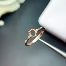 925 Sterling Silver Plated with 18K Gold Ring Setting - Oval 4x5mm for Ruby/Sapphire/Emerald