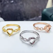 925 Sterling Silver Rose Gold Plated 6*6mm Heart Diy Jewelry Accessories