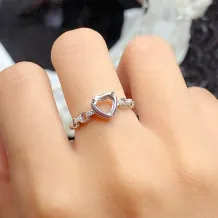 925 Sterling Silver Rose Gold Plated 6*6mm Heart Diy Jewelry Accessories