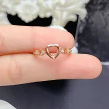 925 Sterling Silver Rose Gold Plated 6*6mm Heart Diy Jewelry Accessories