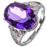 925 Sterling Silver Rose Gold Plated Adjustable Ring Setting For Oval 10x14mm Gemstones