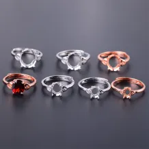 925 Sterling Silver Rose Gold Plated For Egg Ring Oval 4*6 5*7 7*9 8*10 9*11mm Gemstones