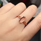 925 Sterling Silver Rose Gold Plated for Marquise 6x12mm Gemstone Ring Setting