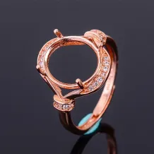 925 Sterling Silver Rose Gold Plated For Oval 8x10 10x12 12x14 12x16 13x18 15x20mm Gemstones