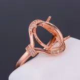 925 Sterling Silver Rose Gold Plated For Oval 8x10 10x12 12x14 12x16 13x18 15x20mm Gemstones