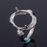 925 Sterling Silver Rose Gold Plated For Oval 8x10 10x12 12x14 12x16 13x18 15x20mm Gemstones