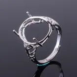 925 Sterling Silver Rose Gold Plated Ring Setting For Oval 13x18 15x20 16x22mm Gemstones