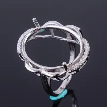 925 Sterling Silver Rose Gold Plated Ring Settings For Oval 12x14 12x16 13x18 15x20mm Emerald