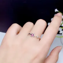 925 Sterling Silver Rose Gold Plated Star Ring Setting For 3mm Round Colored Gemstones/Jade