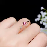 925 Sterling Silver Rose Gold Plated Star Ring Setting For 3mm Round Colored Gemstones/Jade