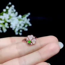 925 Sterling Silver Rotating Ring Setting with Butterfly Design for 3x3mm Round Stones Unset