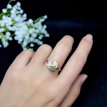 925 Sterling Silver Rotating Ring Setting with Butterfly Design for 3x3mm Round Stones Unset