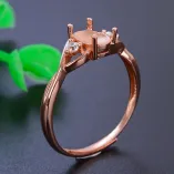 925 Sterling Silver Solid-Back DIY Ring Setting for 5x7mm Oval Jade Cabochon (Unset)