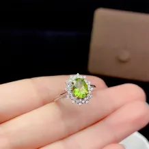 925 Sterling Silver Two-Tone Gold Plated Ring Setting For 6x8mm Loose Colored Gemstone