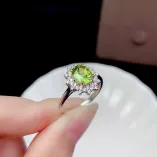 925 Sterling Silver Two-Tone Gold Plated Ring Setting For 6x8mm Loose Colored Gemstone