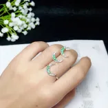 925 Sterling Silver Unset Cluster Ring & Earring Settings for 3x3mm Round Jade & Emerald