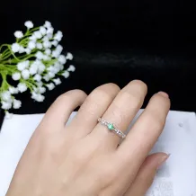 925 Sterling Silver Unset Ring Settings for 3x3mm Round Jade, Emerald &amp; Tourmaline