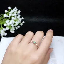 925 Sterling Silver Unset Ring Settings for 3x3mm Round Jade, Emerald &amp; Tourmaline
