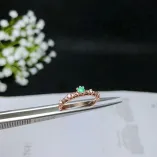 925 Sterling Silver Unset Ring Settings for 3x3mm Round Jade, Emerald & Tourmaline
