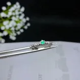 925 Sterling Silver Unset Ring Settings for 3x3mm Round Jade, Emerald & Tourmaline