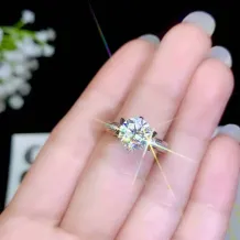 Adjustable S925 Gold-Plated Ring Settings for 5 6.5 8mm Round Moissanite