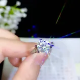Adjustable S925 Gold-Plated Ring Settings for 5 6.5 8mm Round Moissanite