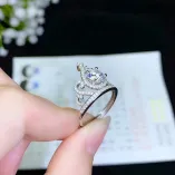 Adjustable S925 Heavy Gold-Plated Ring Settings for 6.5 8mm Round Moissanite