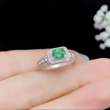 Antique 925 Silver Gold-Plated Ring Setting for 4x6mm &amp; 5x7mm Gemstones