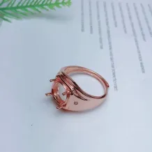 Atmospheric Silver Plated 18k Gold DIY Inlaid Round 10*10mm Jade Colored Gem Sapphire