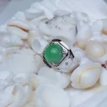 Atmospheric Silver Plated 18k Gold DIY Inlaid Round 10*10mm Jade Colored Gem Sapphire