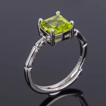 Bamboo Ring Setting 925 Sterling Silver Gold Plated For Square 6x6mm Gemstones