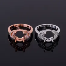 Bee Butterfly 925 Silver Gold Plated Ring Mount Oval 8x10mm Gemstone