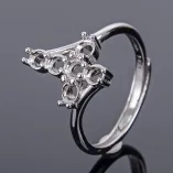 Cross Solid Silver Ring Blanks Sterling Silver 925 Yellow Gold Plated For Oval 3x3mm Gemstone