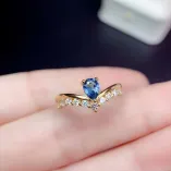 Crown Inlay Silver And Gold Plated For 4*6mm Water Drop Shape Ring Ruby And Sapphire Emerald